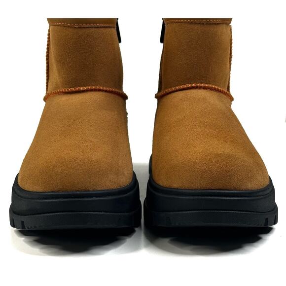 Koolaburra by UGG Koola Mini Hybrid Waterproof Cognac Suede Boots Womens 8 New - Picture 3 of 12